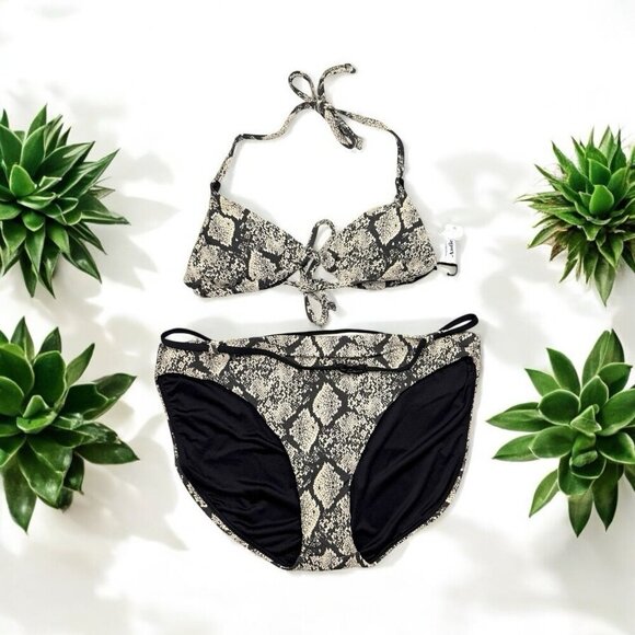 Andie Bikini Set Snake String Bikini Top Sz M & Riviera Bikini Bottom Size L - Picture 10 of 11